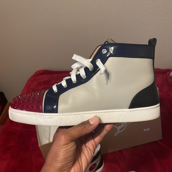 Men size 48 1/2FR or 15.5 US CHRISTIAN LOU BOUTIN HIGH TOP SNEAKERS - Picture 5 of 14